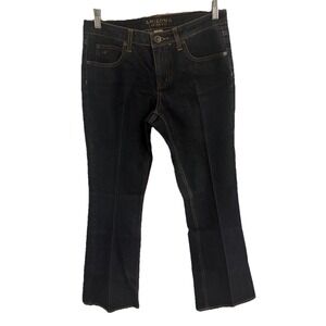 ARIZONA JEAN CO WOMENS JEANS SIZE 7 AVERAGE FLARE WIDE LEG DARK WASH DENIM‎
